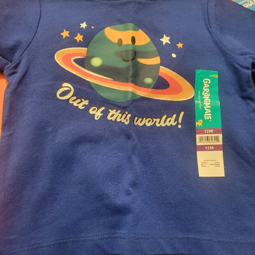 4 infant NWT 12month tops baby shark, pawpatrol, batman, space - Picture 2 of 9